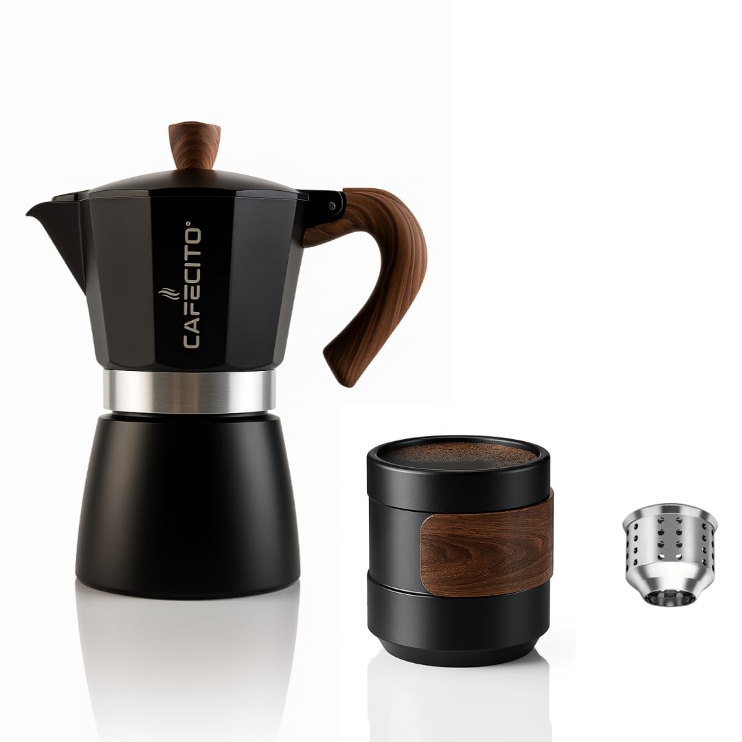 Amazon.com: CAFECITO Moka Pot & Cortadito Cup Set – 6 Cup Stovetop